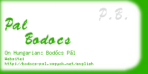 pal bodocs business card